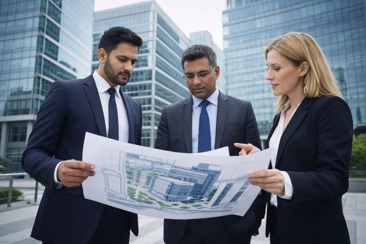 investor evaluating small commercial office property