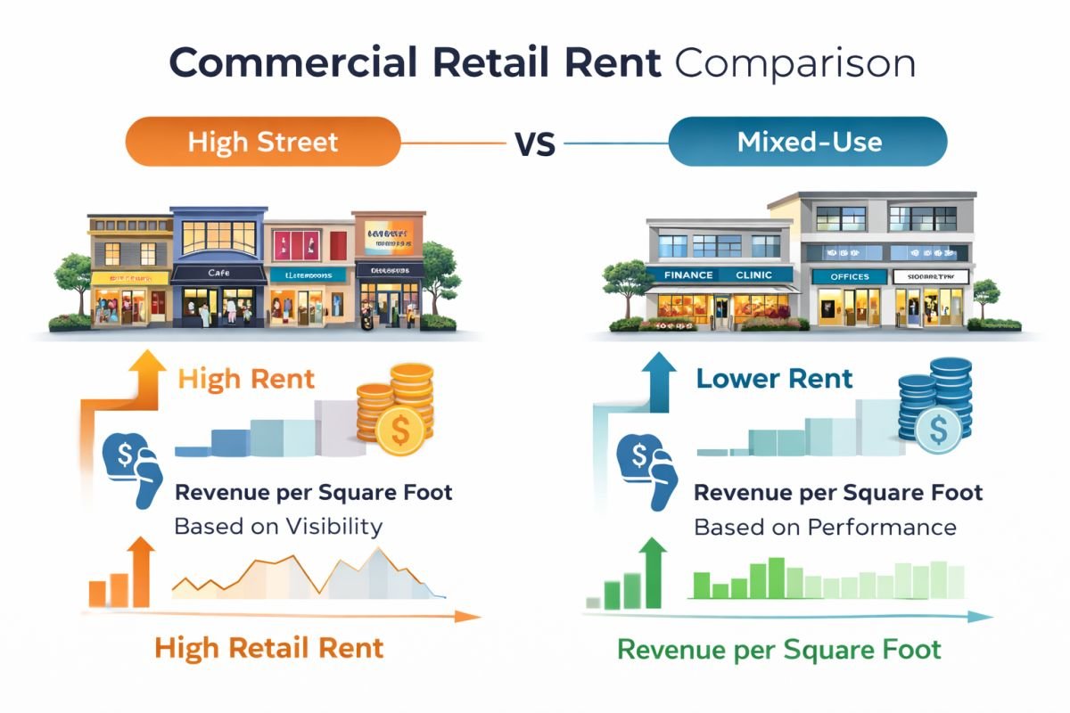 retail rental cost comparison analysis chart