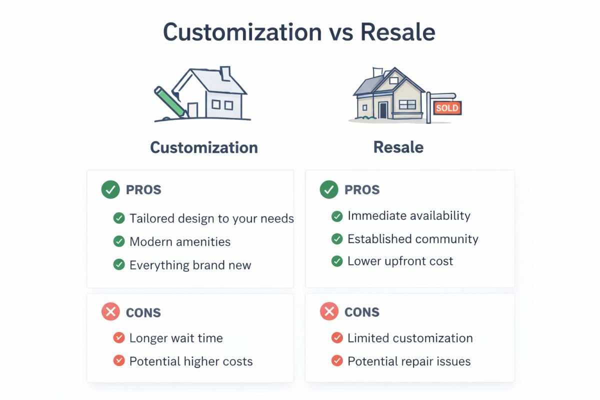 customization vs resale real estate infographic Gurgaon