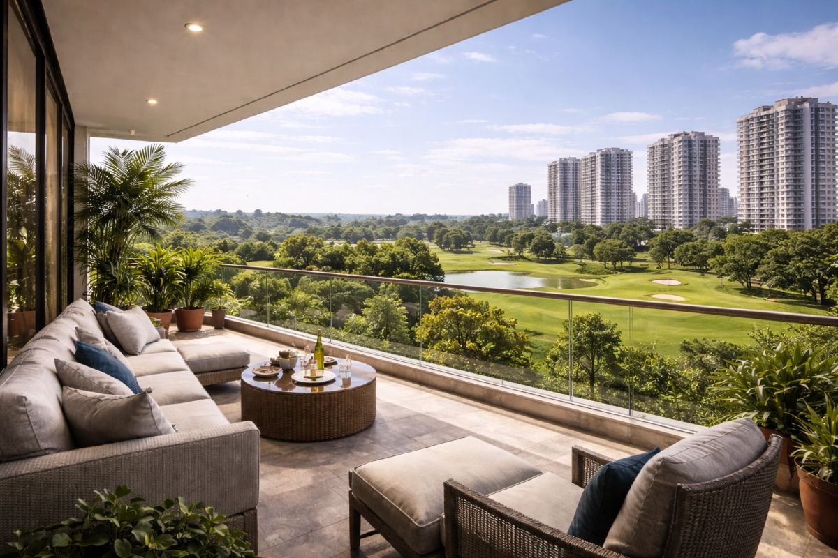 golf course facing apartments Gurgaon luxury homes view