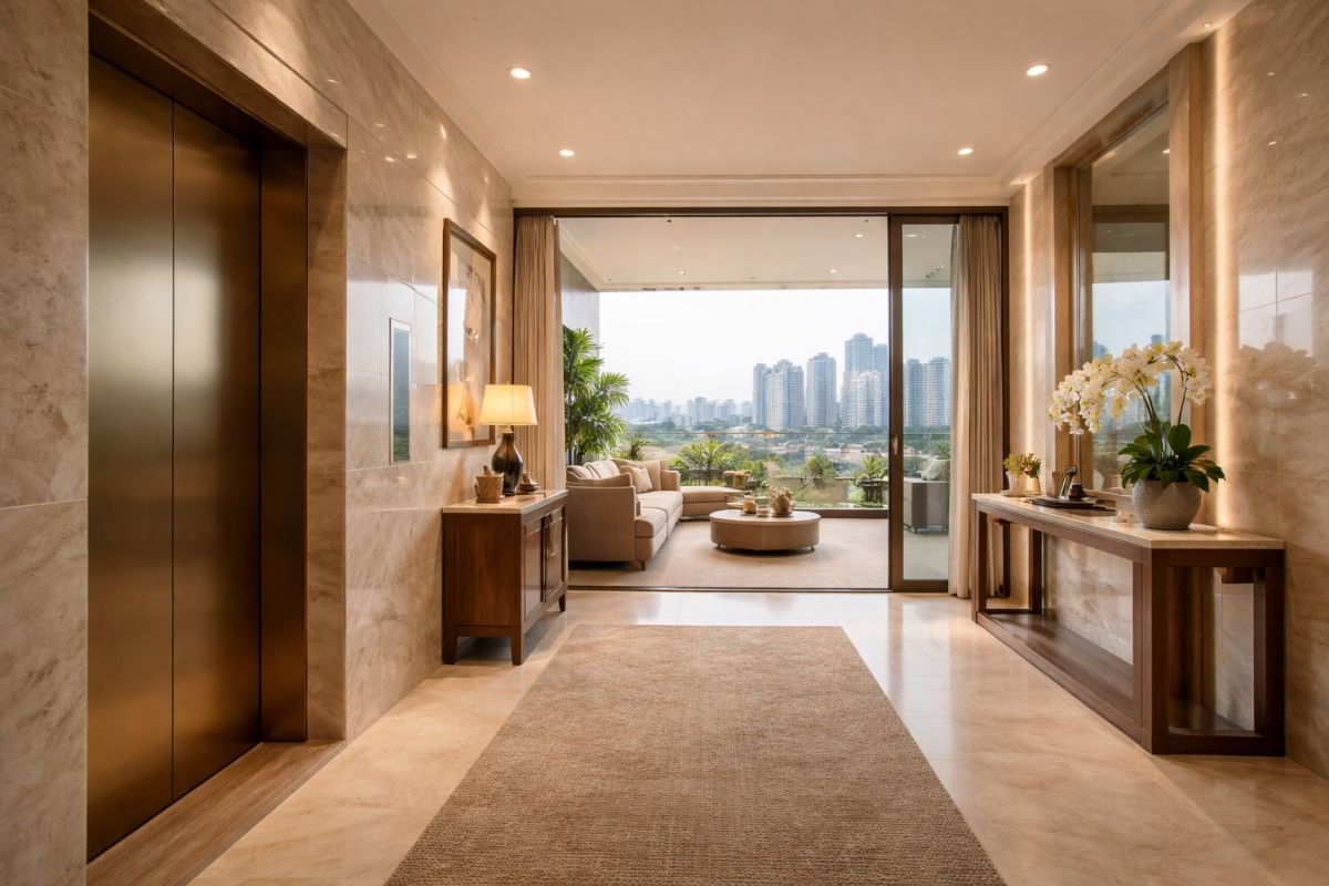 luxury apartment gurgaon private lift large balcony modern high rise living