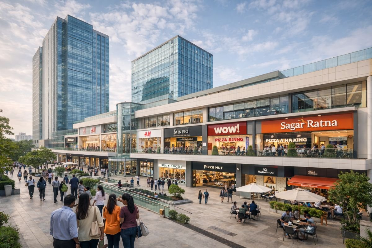 mixed-use commercial development in Gurgaon with mall retail and offices
