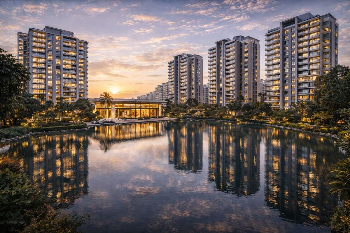 lake facing residential project Gurgaon water body luxury homes
