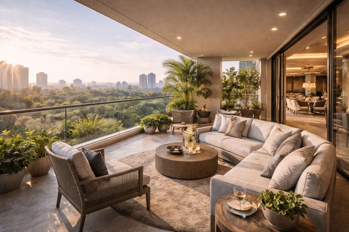 Gurgaon luxury apartments large balconies open space design