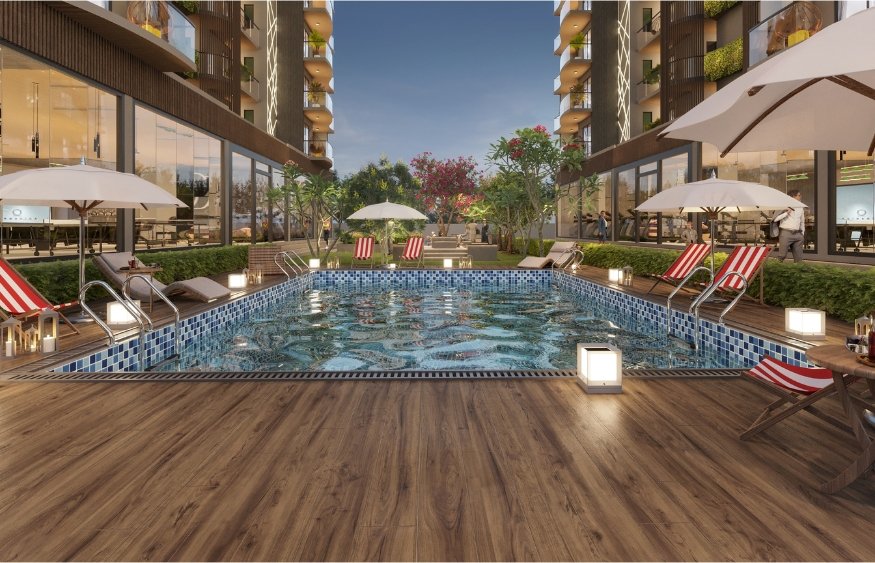 Lamose Gratitude Gurgaon evening exterior view residential project
