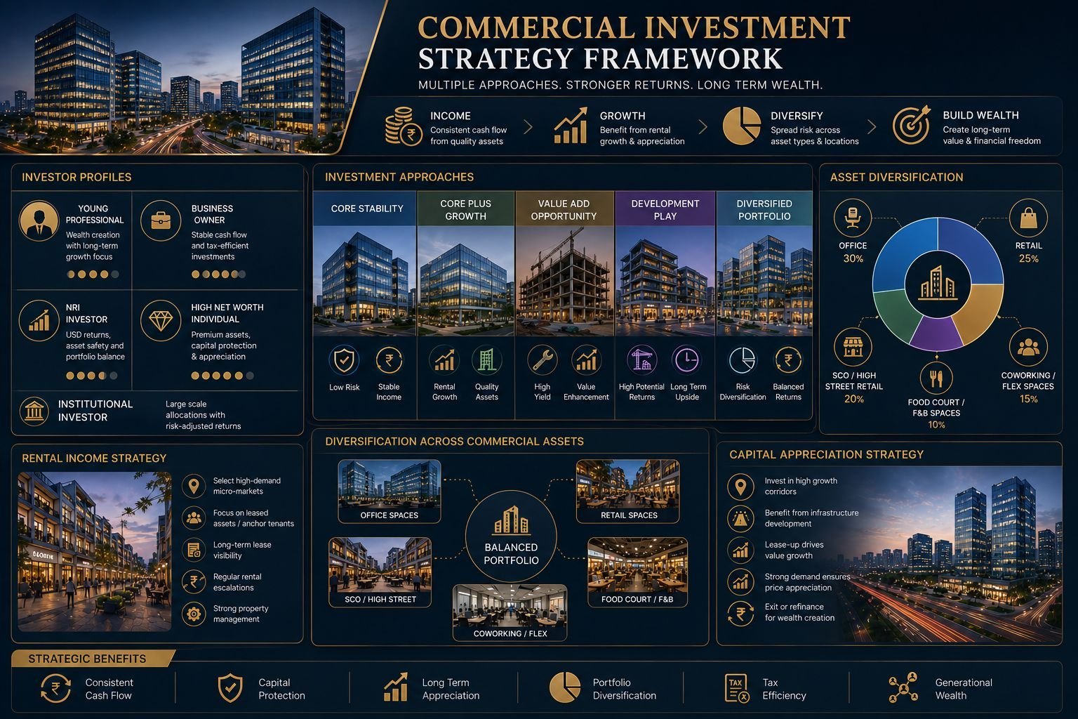 Commercial investment strategy infographic for Gurgaon investors