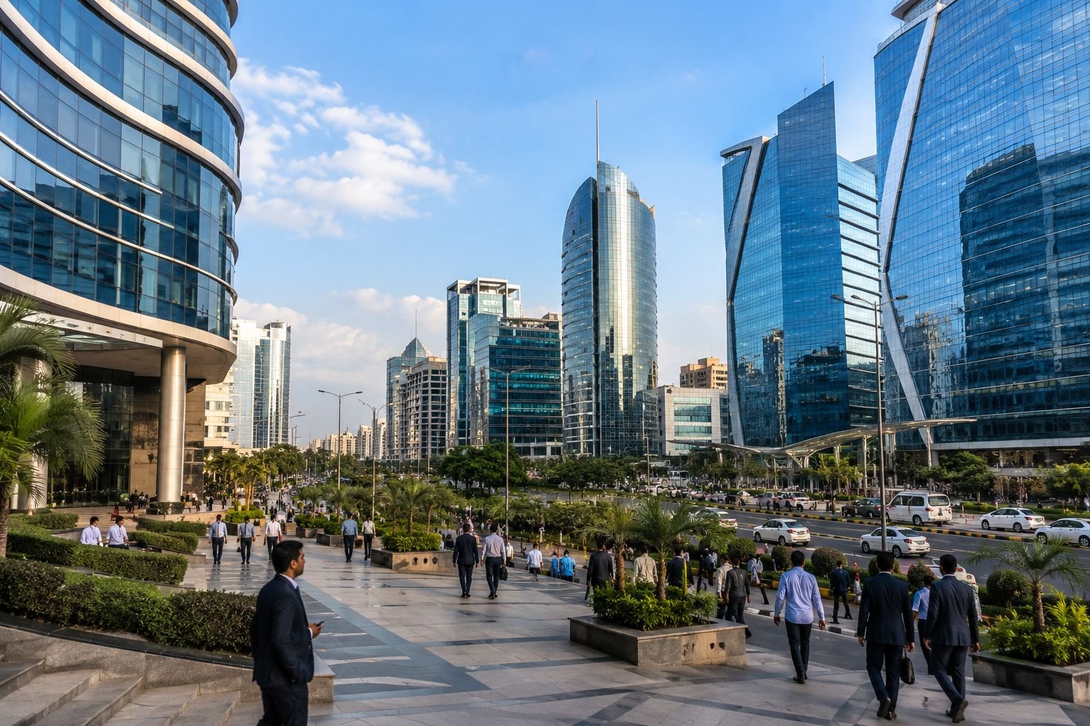 Cyber City Gurgaon office towers and corporate business district