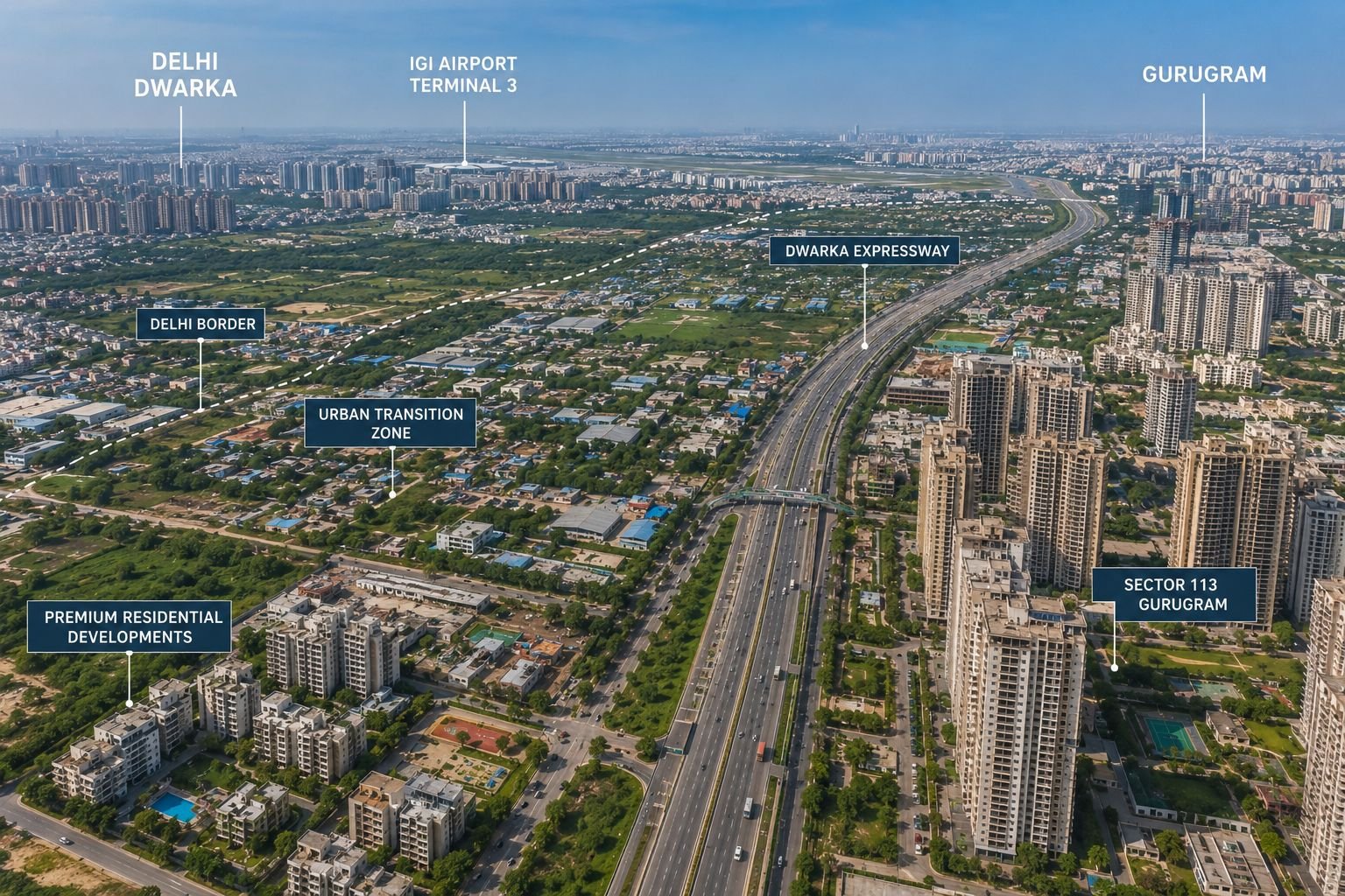 Strategic Delhi border location of Sector 113 Gurgaon