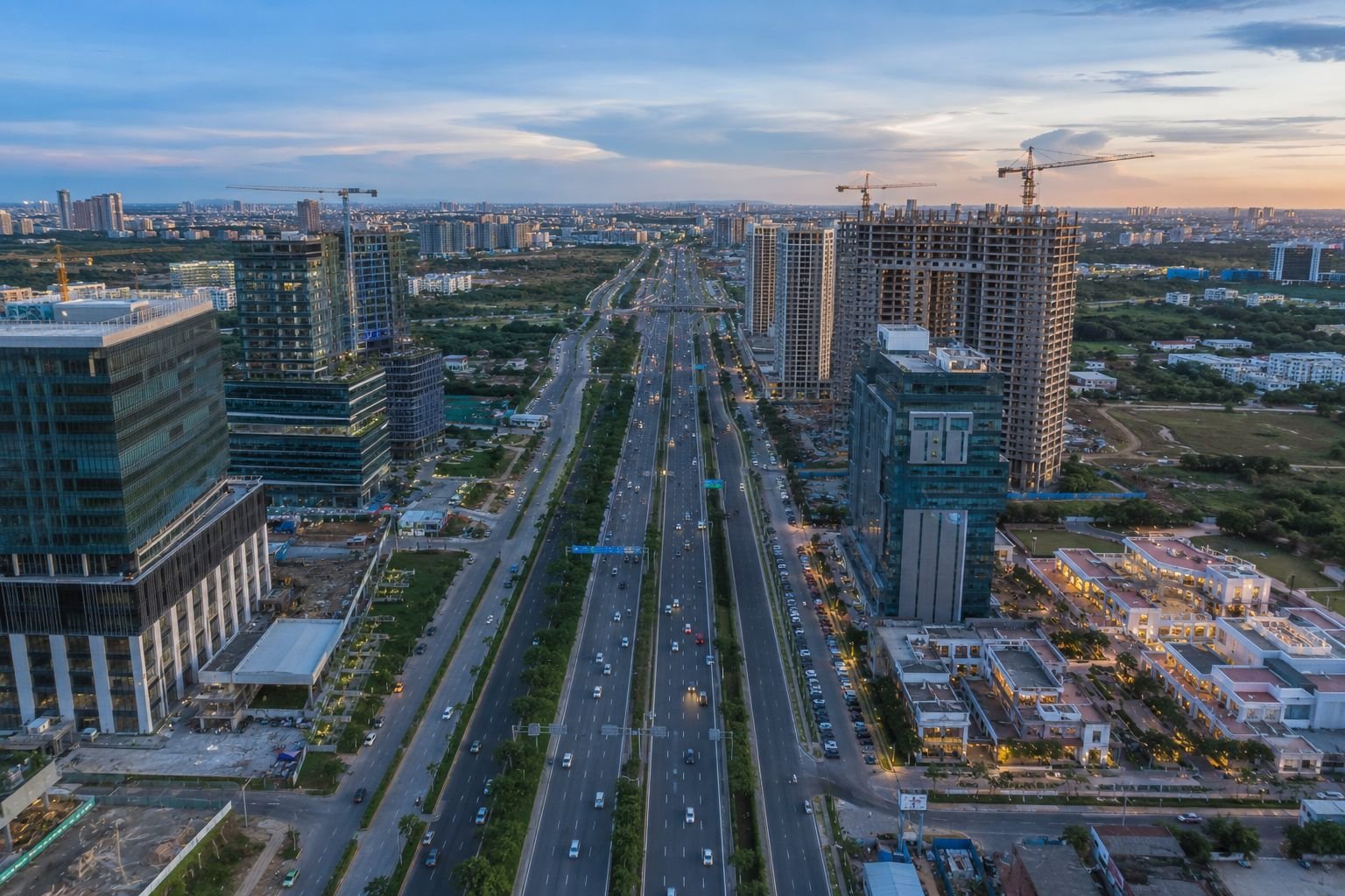 Commercial developments along Dwarka Expressway Gurgaon