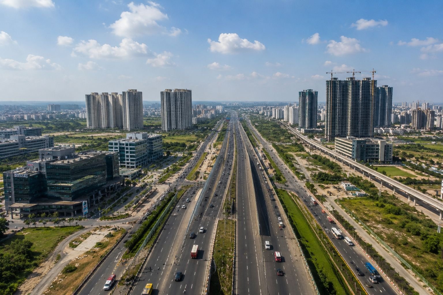 Dwarka Expressway connectivity near Sector 113 Gurgaon and Delhi border