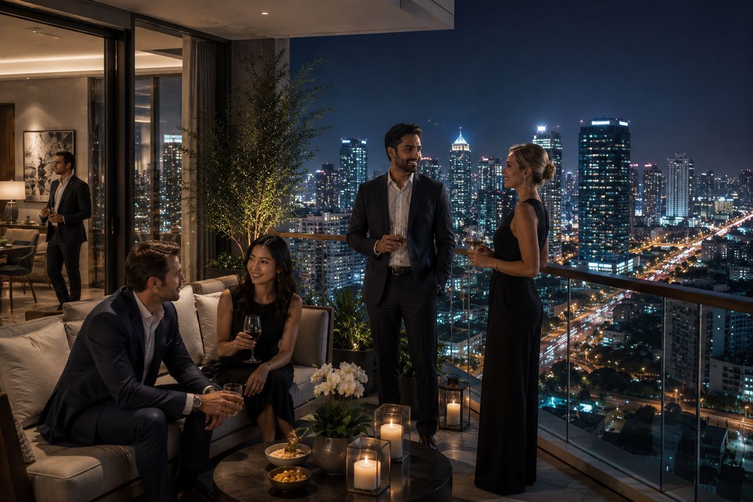 Expat professionals living in luxury Gurgaon residential apartment
