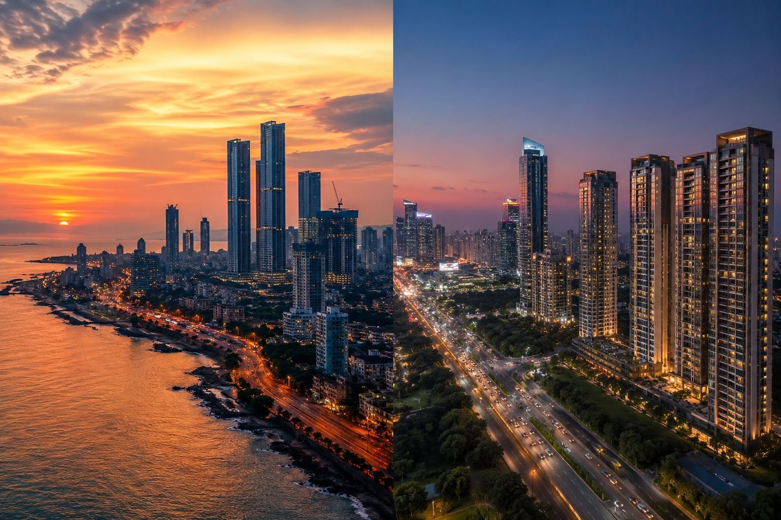 Mumbai skyline vs Gurgaon luxury skyline comparison for Oberoi 360 North analysis