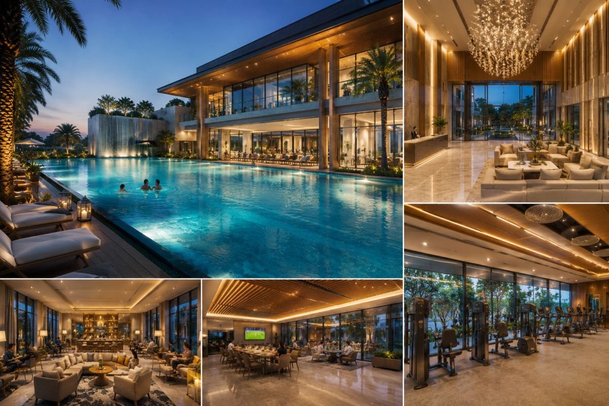 Premium clubhouse and swimming pool at Ashiana Aaroham