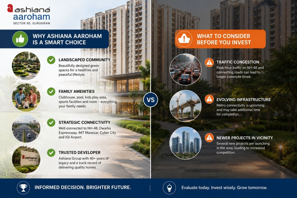 Pros and cons of buying Ashiana Aaroham Sector 80 in 2026