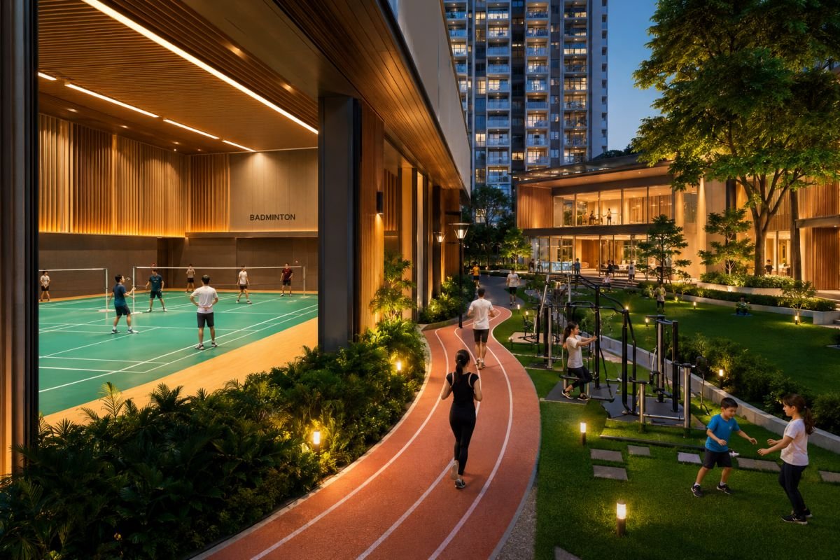 Sports and fitness amenities at Ashiana Aaroham Gurgaon