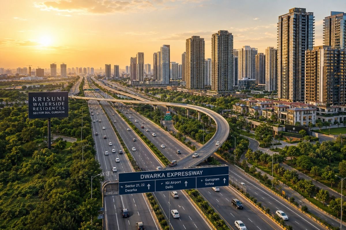 Dwarka Expressway connectivity near Krisumi Waterside Residences