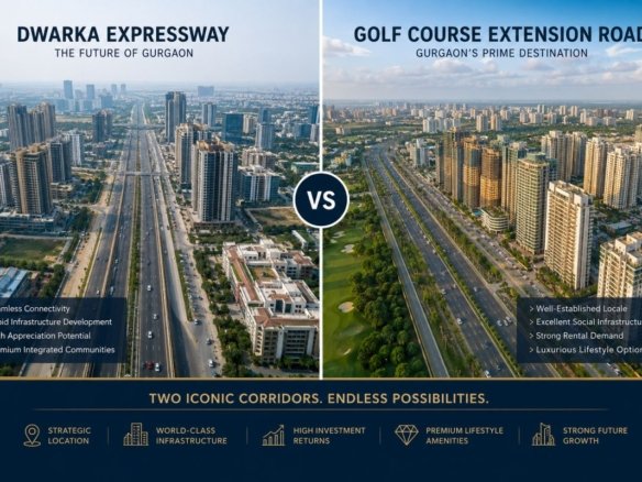 Dwarka Expressway vs Golf Course Extension Road comparison for Gurgaon homebuyers
