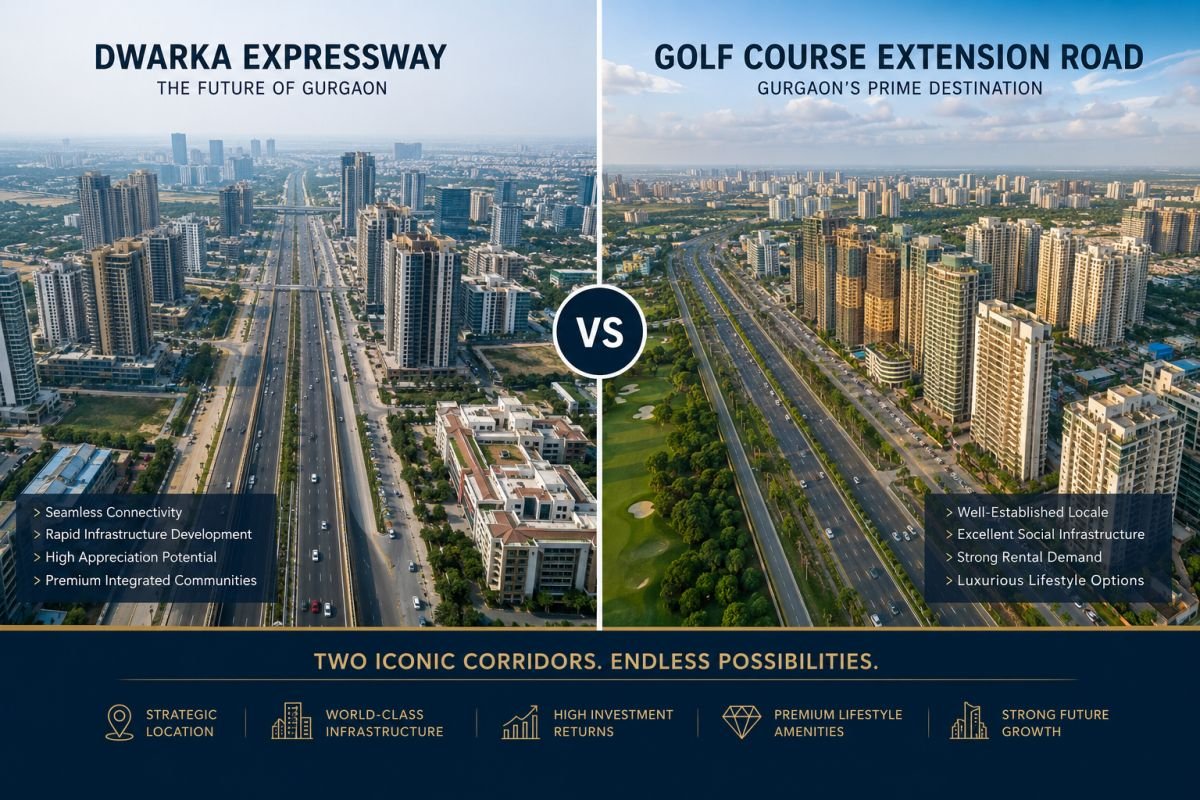 Dwarka Expressway vs Golf Course Extension Road comparison for Gurgaon homebuyers