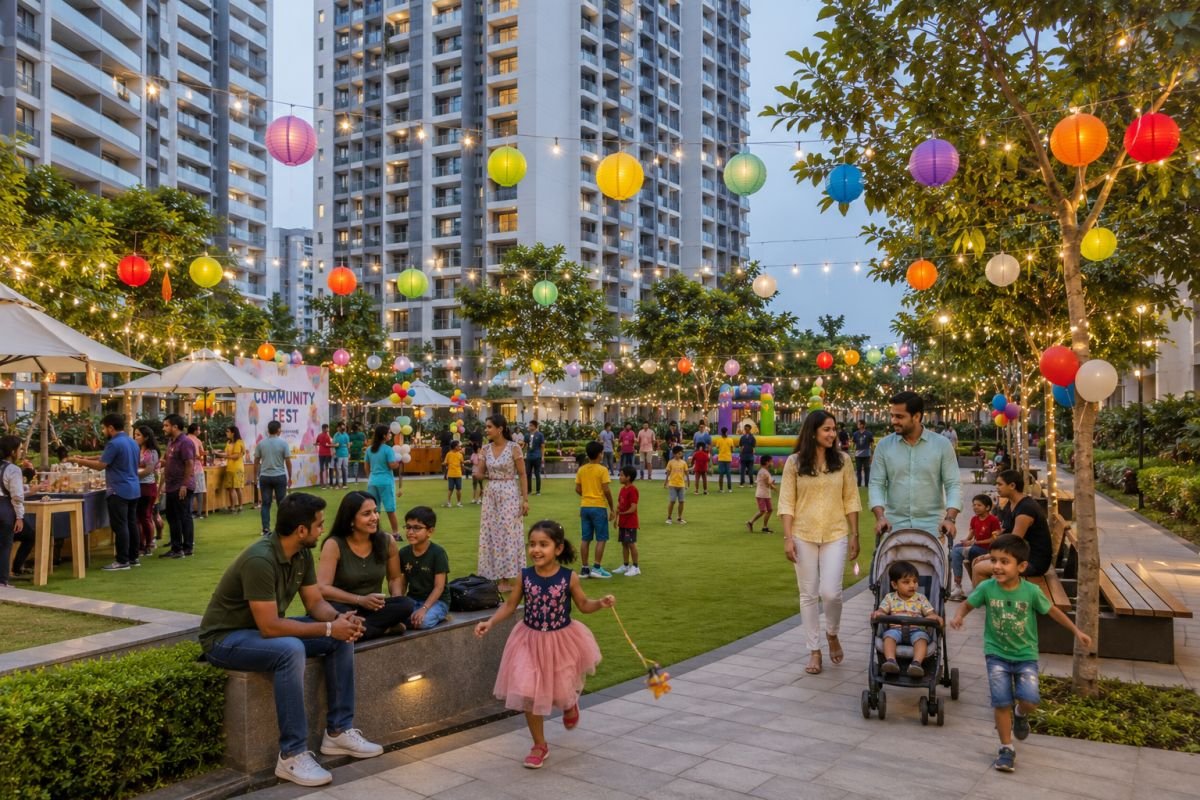 Community living and family activities at Ashiana Aaroham Gurgaon