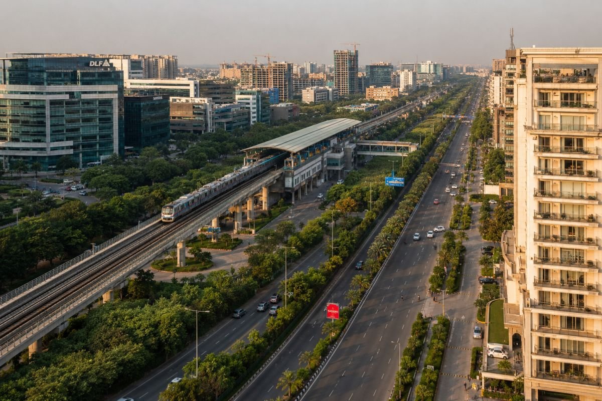 Golf Course Road connectivity with metro and business districts in Gurgaon