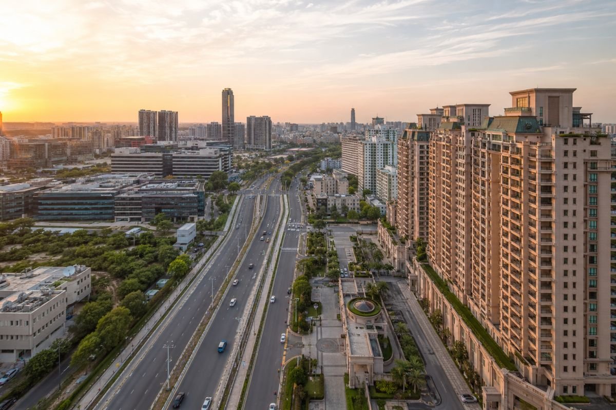 Golf Course Road Gurgaon luxury skyline and premium residential towers