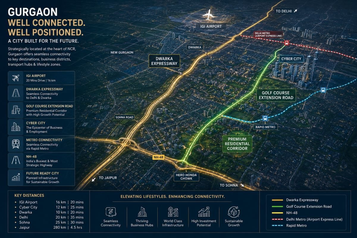 Connectivity comparison between Dwarka Expressway and Golf Course Extension Road