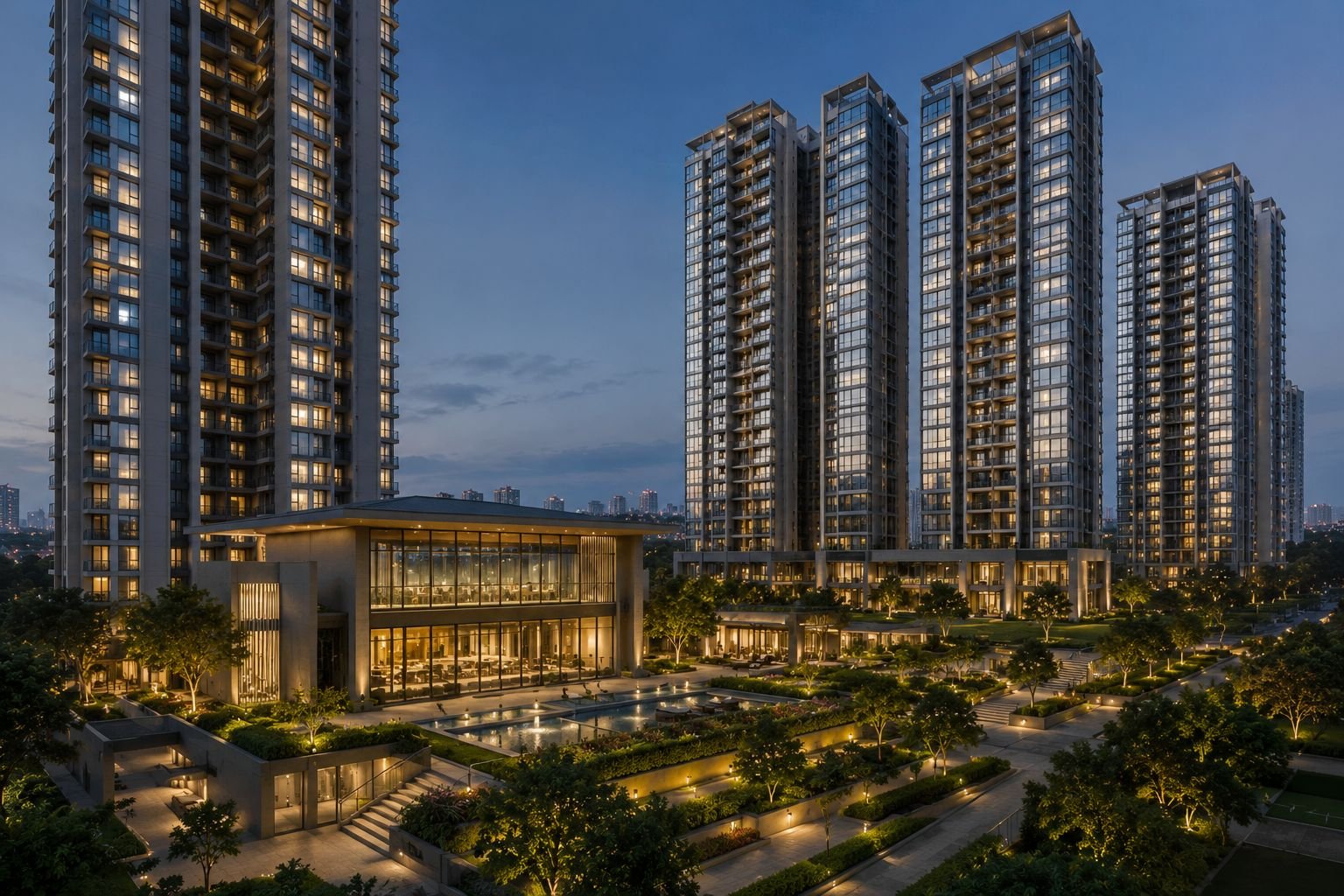 Luxury high-rise apartments representing new launches in Sector 104 Gurgaon