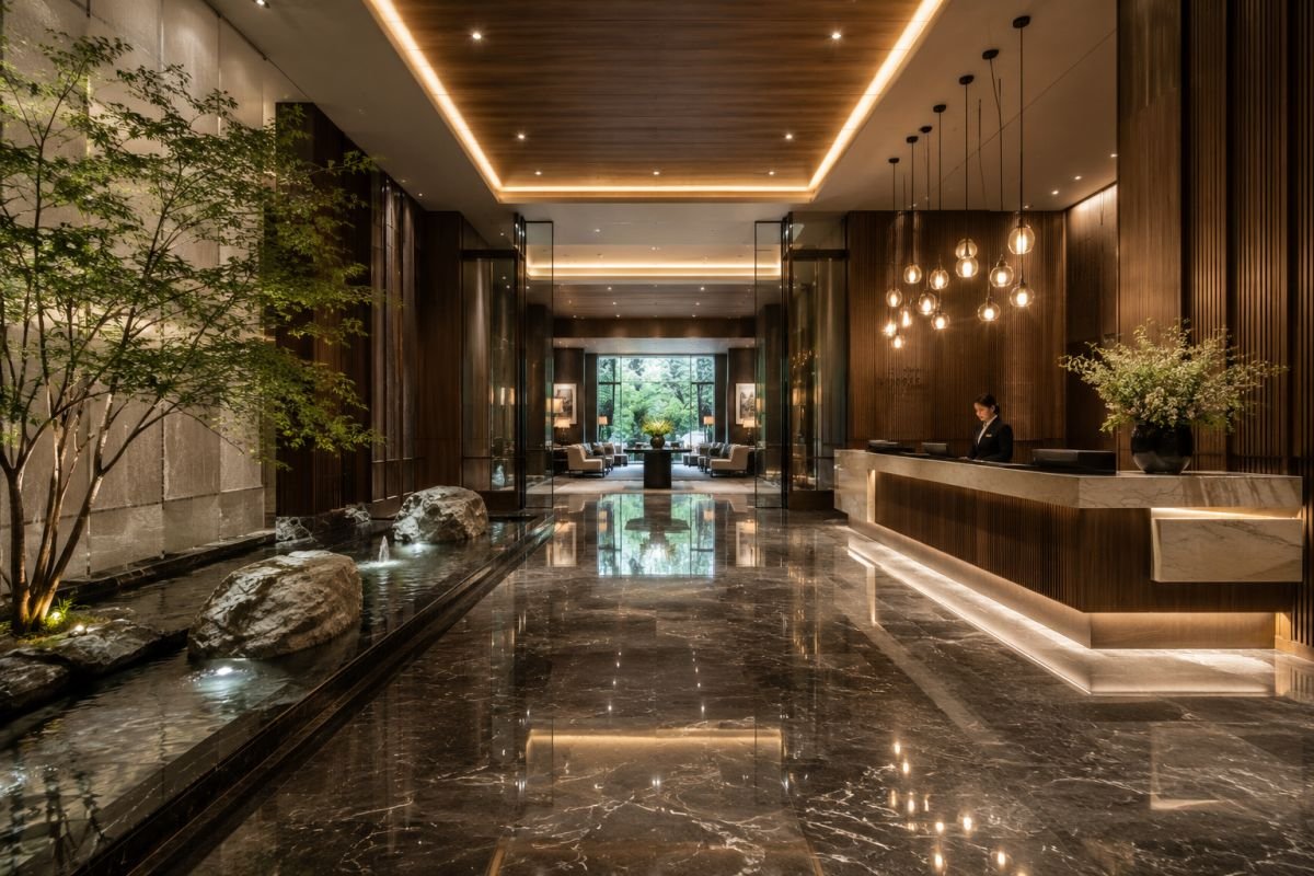 Japanese-inspired architecture at Krisumi Waterside Residences