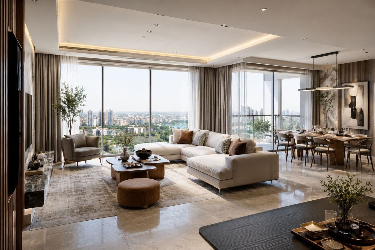 Luxury apartment interiors at Krisumi Waterside Residences Gurgaon