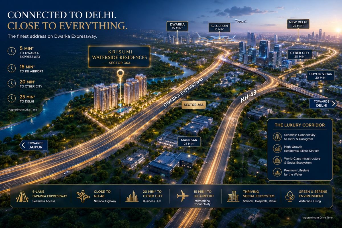 Krisumi Waterside Residences Sector 36A location map