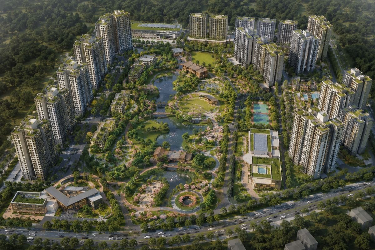 Krisumi Waterside Residences township planning and landscaped community