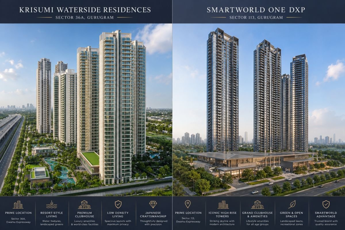 Krisumi Waterside vs Smartworld One DXP luxury apartment comparison