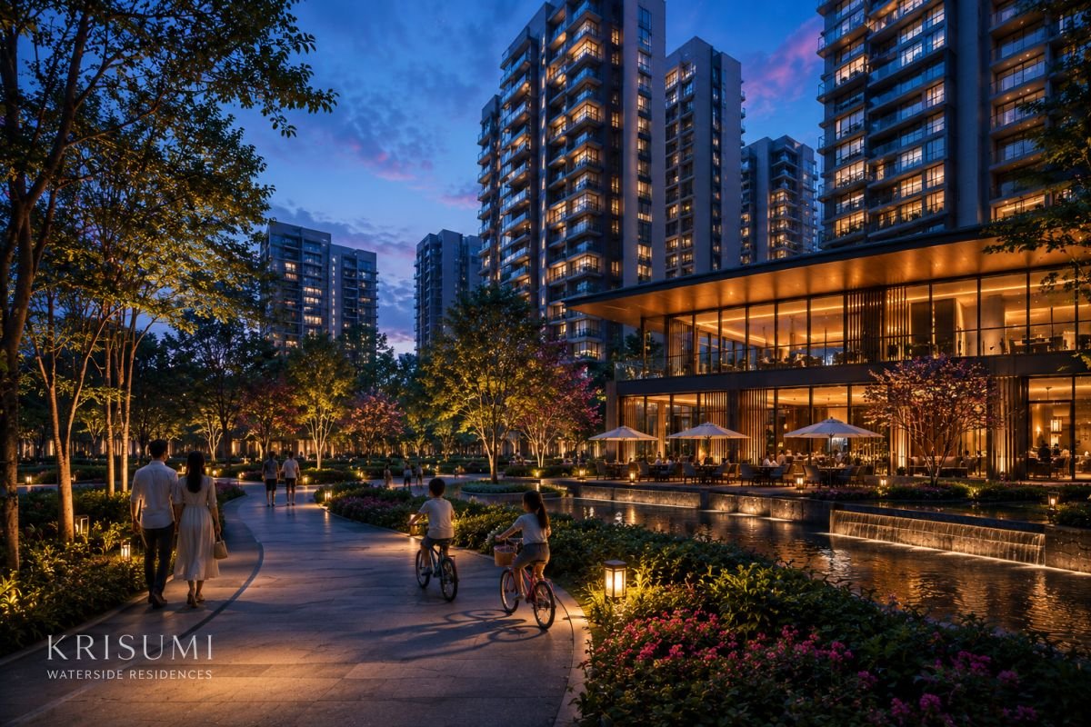 Evening lifestyle at Krisumi Waterside Residences Gurgaon