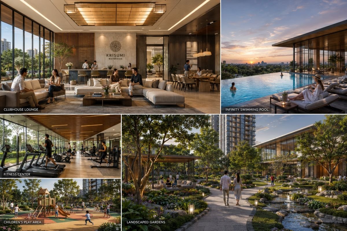 Luxury clubhouse and amenities at Krisumi Waterside