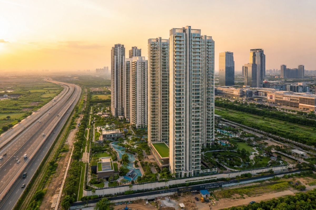 Aerial view of Krisumi Waterside Residences Sector 36A Gurgaon