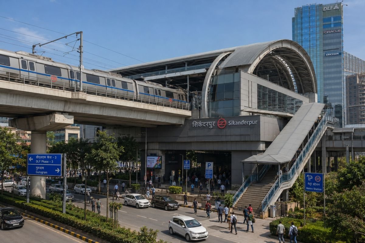 Metro infrastructure and transport connectivity near Dwarka Expressway