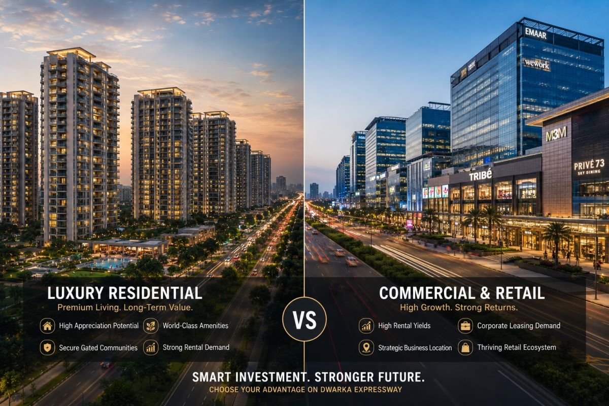 Residential versus commercial property investment opportunities on Dwarka Expressway