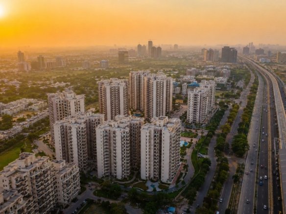 Sector 104 Gurgaon residential skyline along Dwarka Expressway