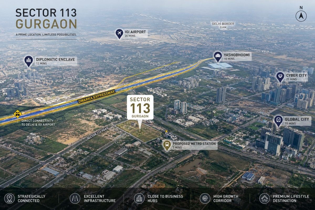 Sector 113 Gurgaon location with Dwarka Expressway connectivity