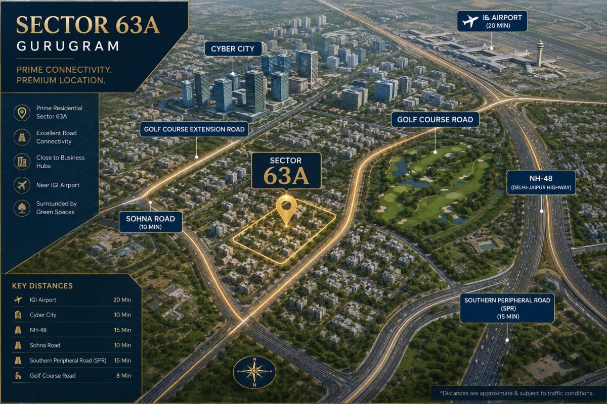 Sector 63A Gurgaon connectivity to Golf Course Road and Cyber City