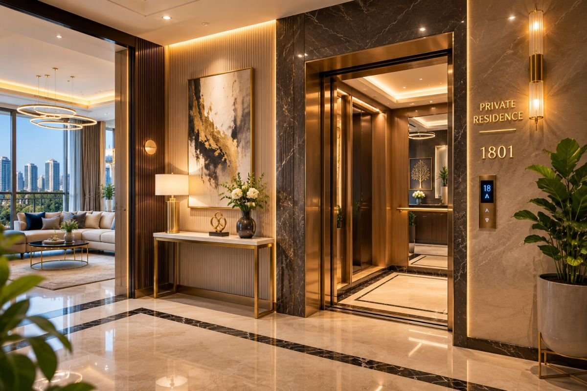 Private lift lobby inside Silverglades The Legacy Gurgaon apartments
