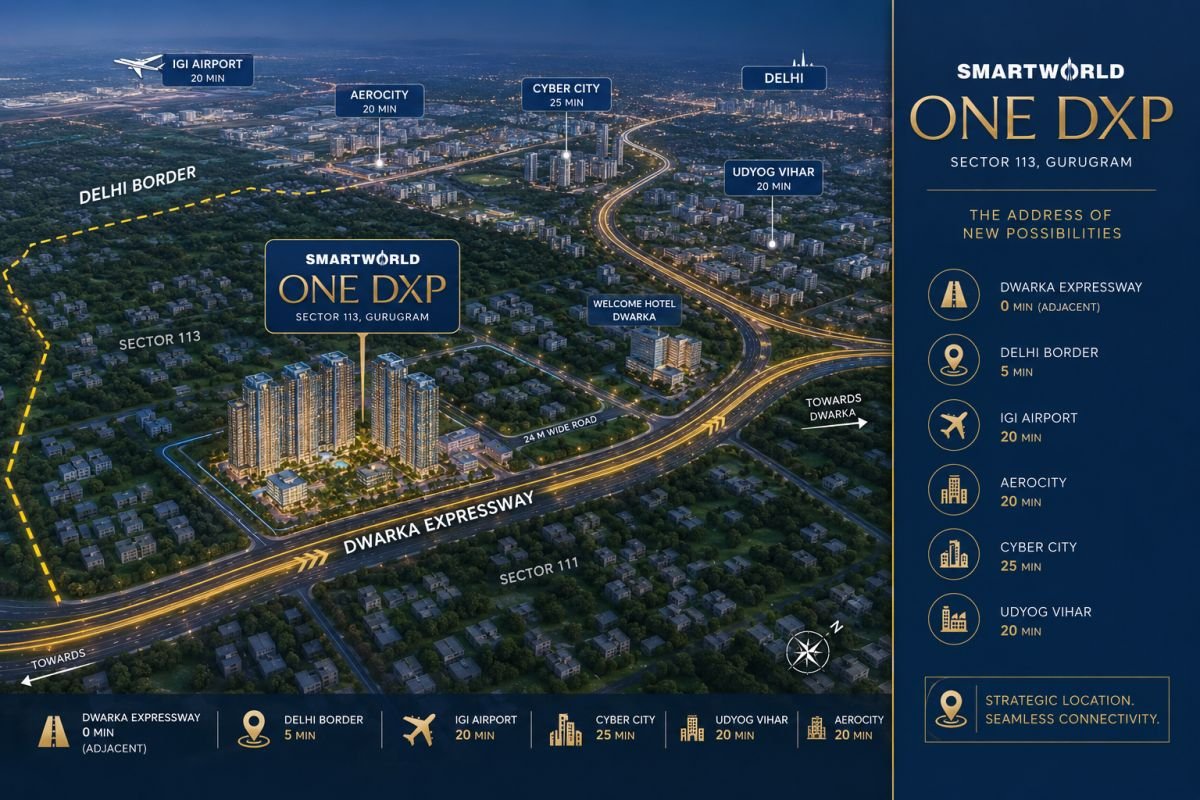 Dwarka Expressway connectivity from Smartworld One DXP Sector 113