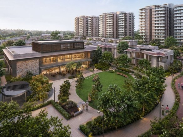 Ashiana Housing senior living community in Gurgaon with landscaped gardens and senior-friendly amenities