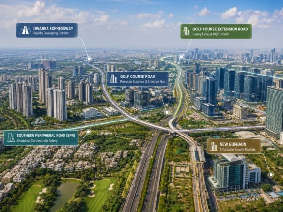 Best area to invest in Gurgaon showing major investment corridors in 2026