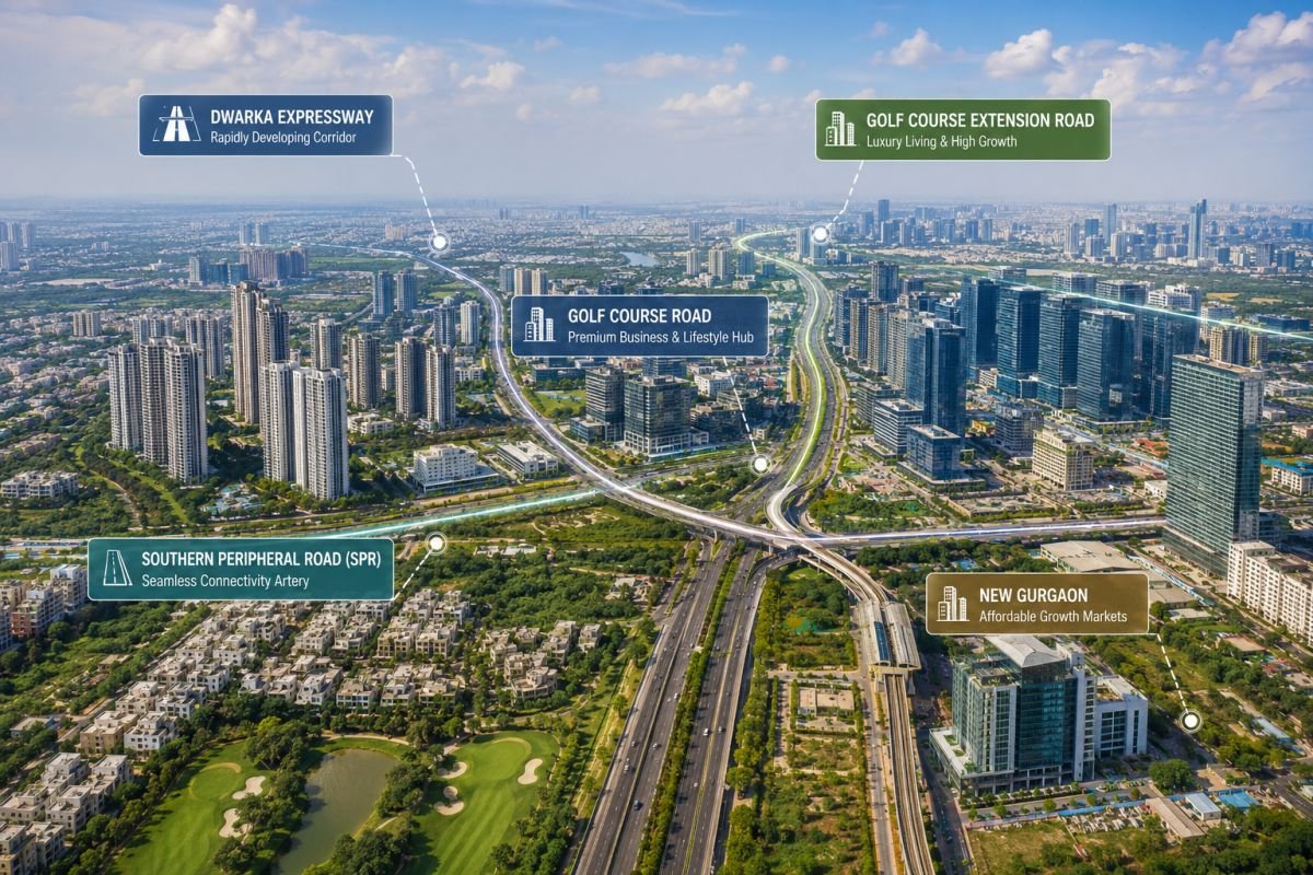 Best area to invest in Gurgaon showing major investment corridors in 2026