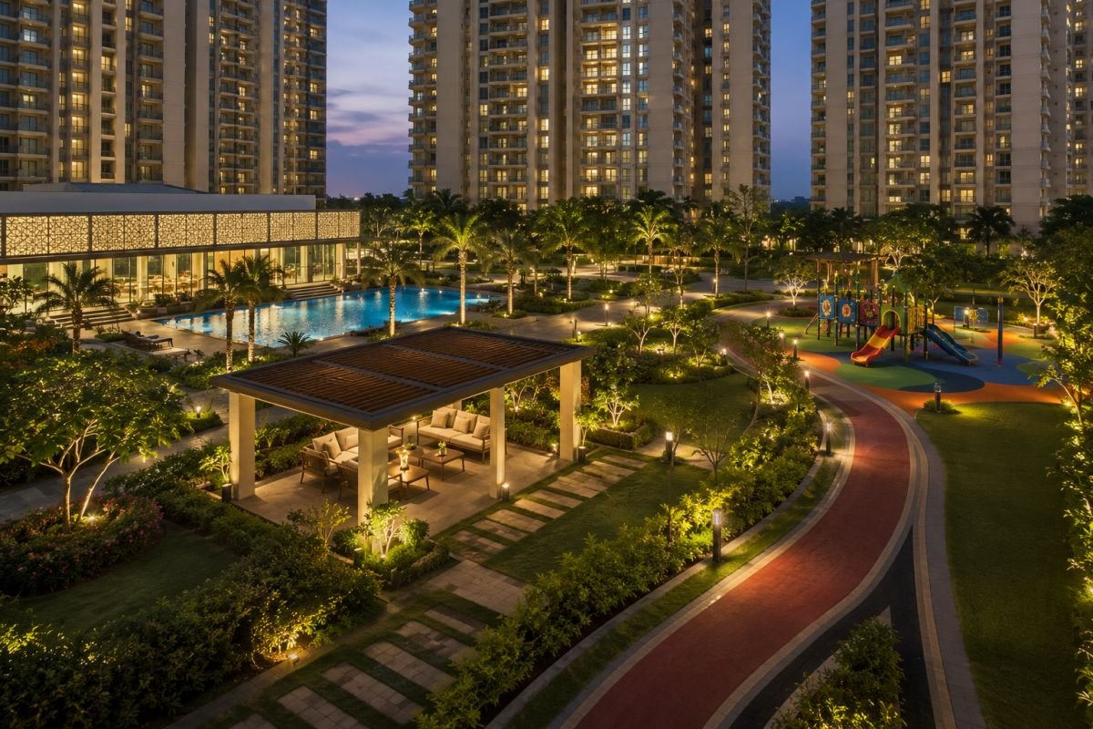 Luxury lifestyle amenities at Central Park Gurgaon including pools and landscaped gardens