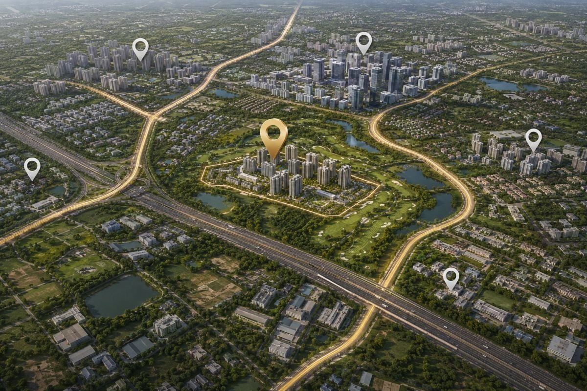 Central Park Gurgaon location connectivity near Golf Course Extension Road and SPR