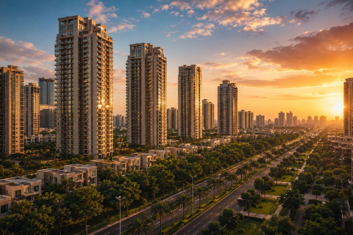 Luxury residential skyline in Gurugram representing premium developers