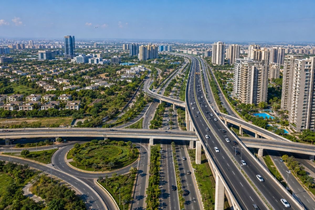 Dwarka Expressway infrastructure near Indiabulls Estate & Club