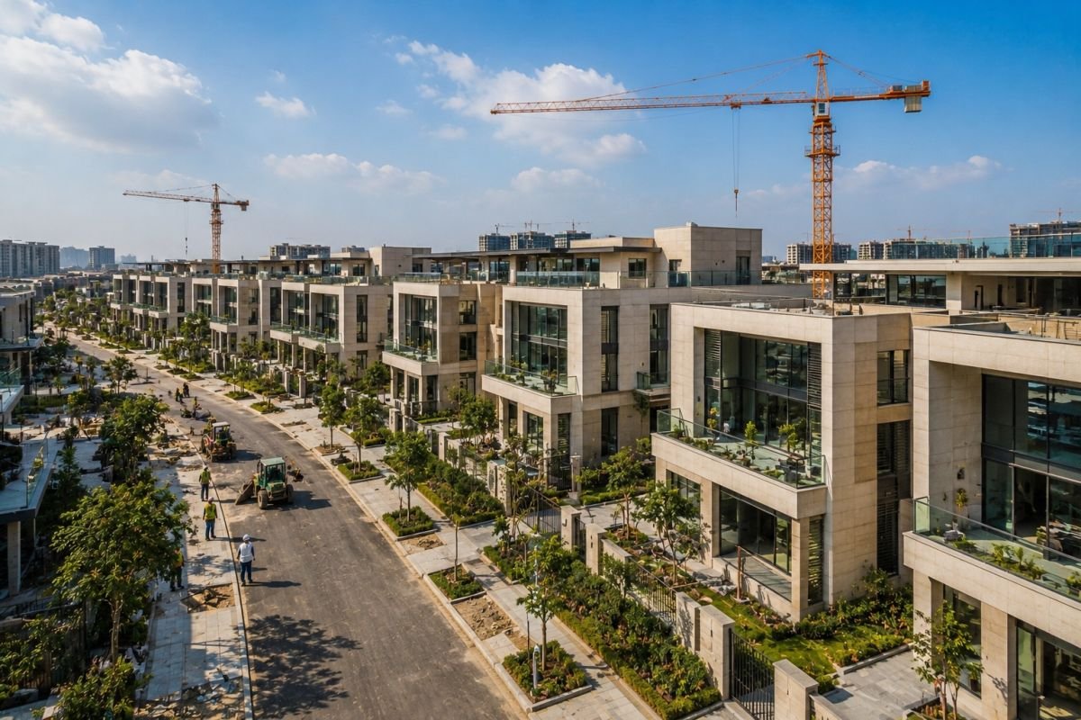 Construction progress at Emaar Serenity Hills Gurgaon